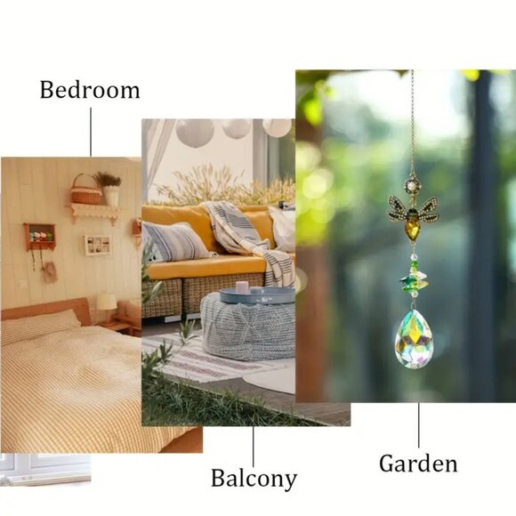 Art Deco Style Crystal Suncatchers - Butterfly, Bee, Humming Bird- Pendant Prism - Picture 7 of 12